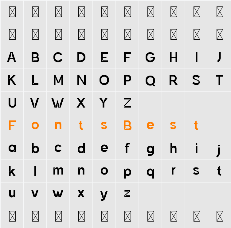 AmidoneGrotesk Character Map