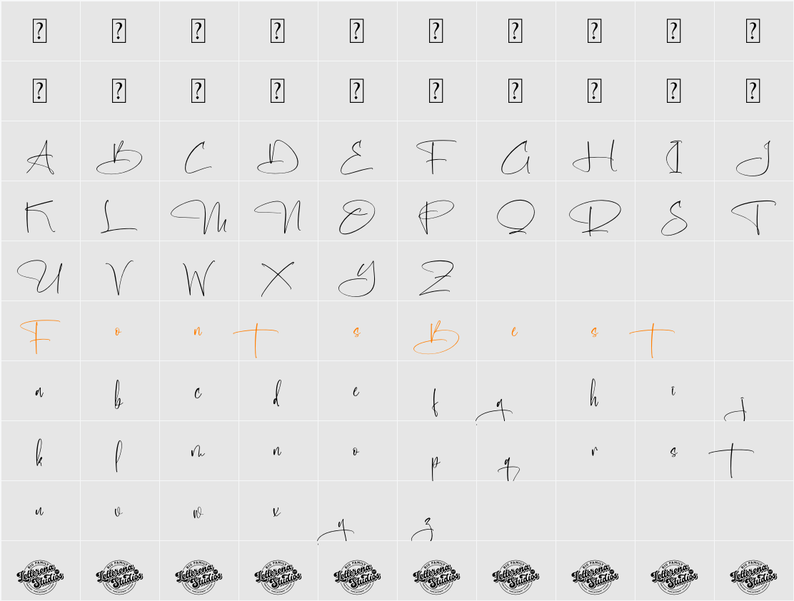 Bluestone Nostalgia DEMO VERSIO Character Map