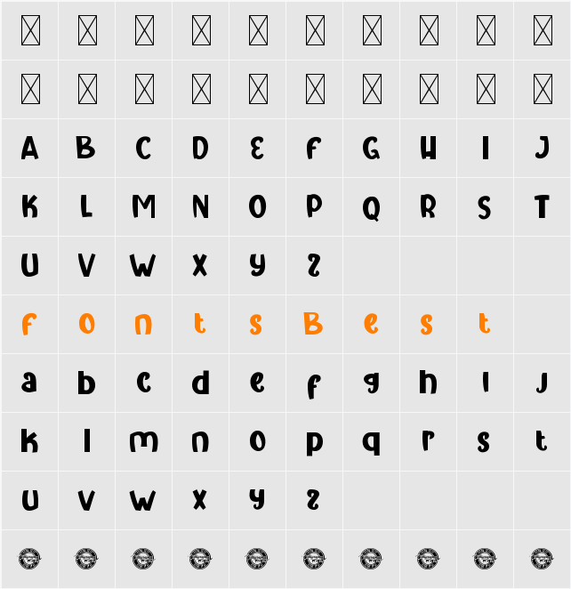 BitterCandyDemo Character Map