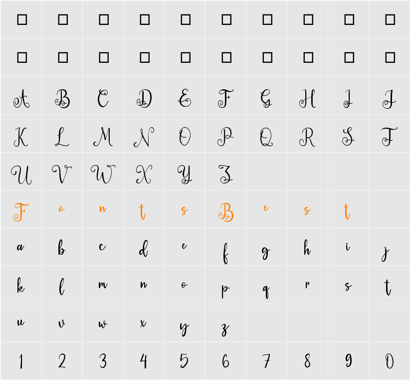 Elinda Character Map