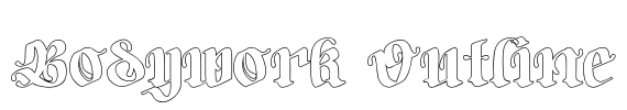 Bodywork Outline Font Image