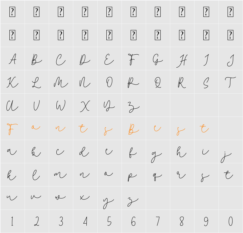 Snowy Dream Script Character Map