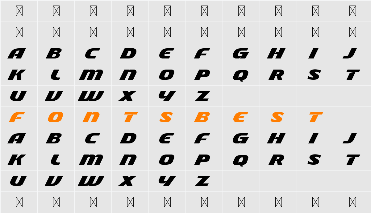 Racing Team Personal Used Character Map