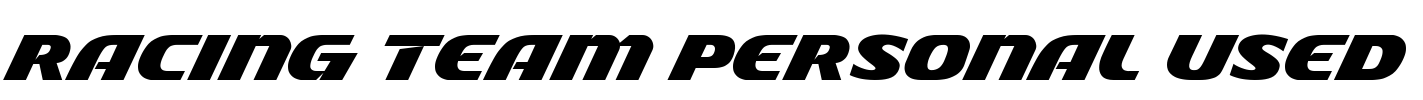 Racing Team Personal Used Font Image