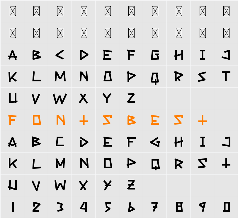 Victorius Character Map