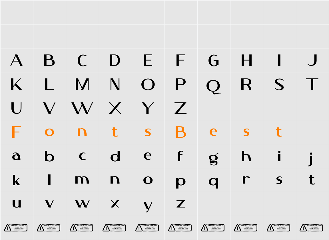 Alozera PERSONAL USE ONLY! Character Map