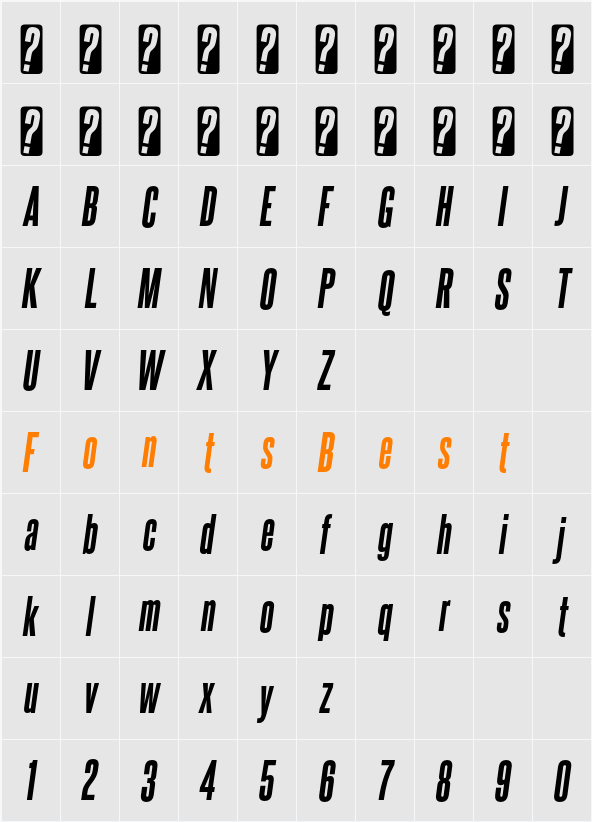 Steelfish ExtBd Character Map