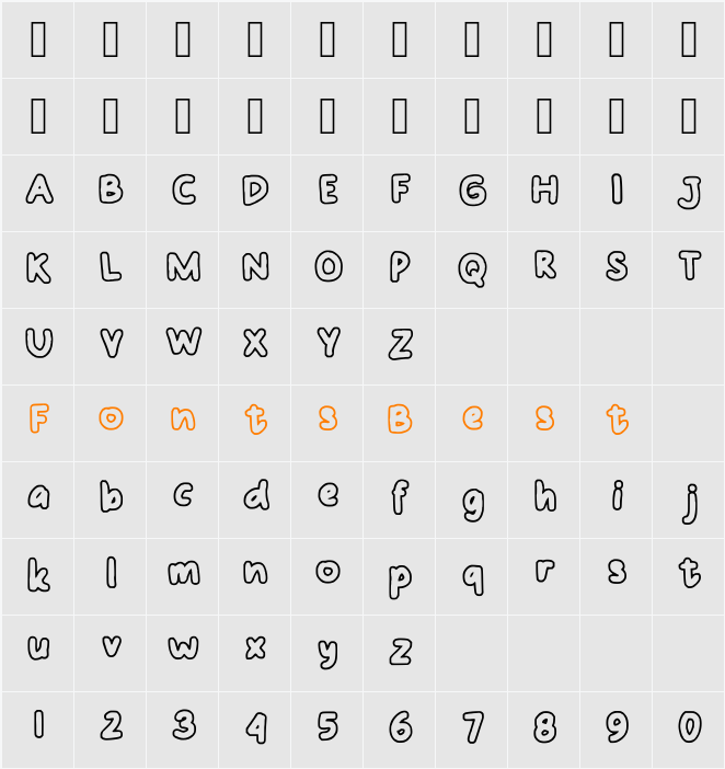 Nduut Outline Character Map