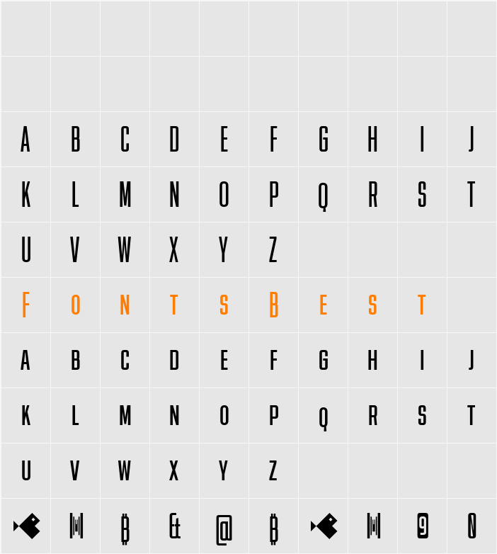 Tighten Caps Character Map