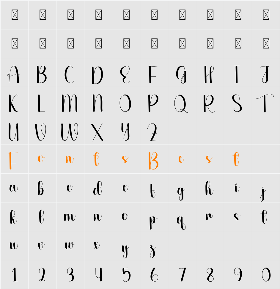 Sunshiny Character Map