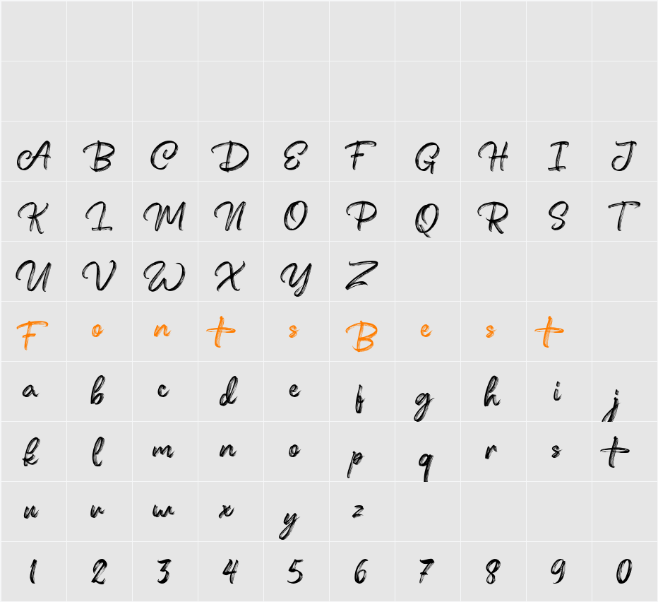 Festany FreePersonalUse Character Map
