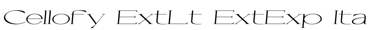 Cellofy ExtLt ExtExp Ita Font Image