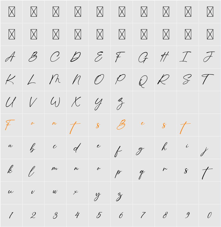 AnthoniaSignature Character Map
