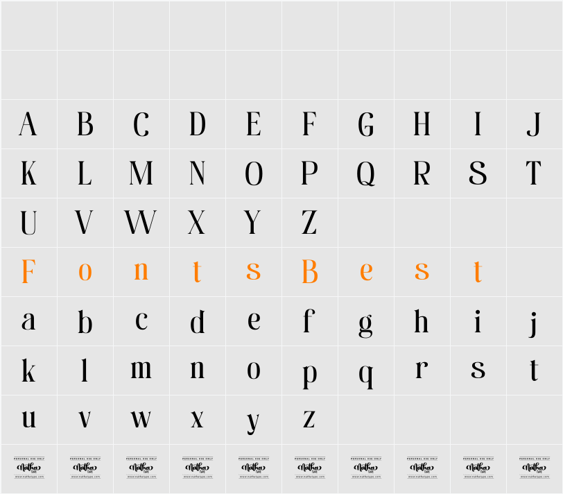 Maily Personal Use Character Map