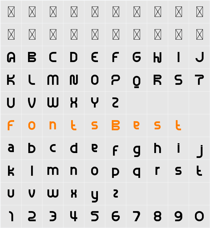Sparkster One Character Map