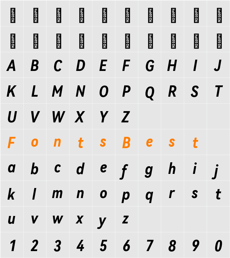 HarmonyOS Sans Condensed Character Map
