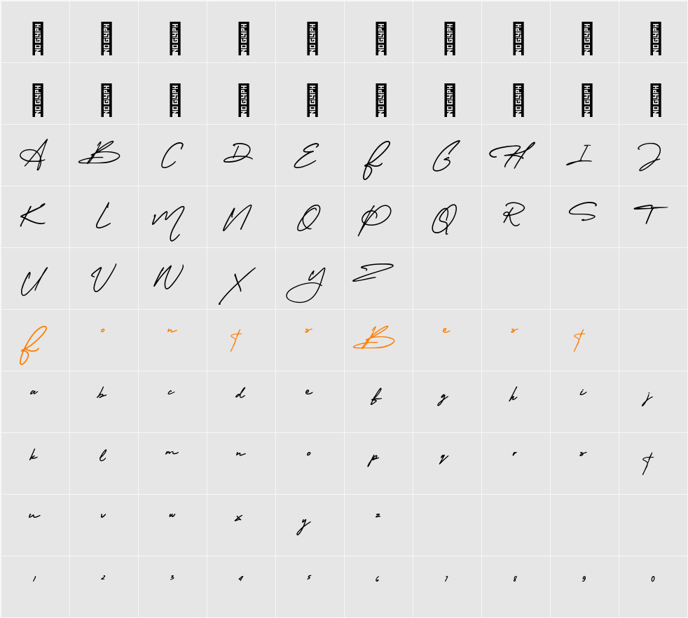 Amerika Signature Demo Character Map