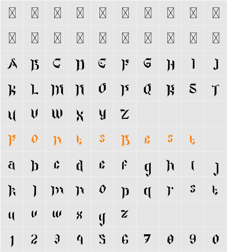 Colide Cut Character Map