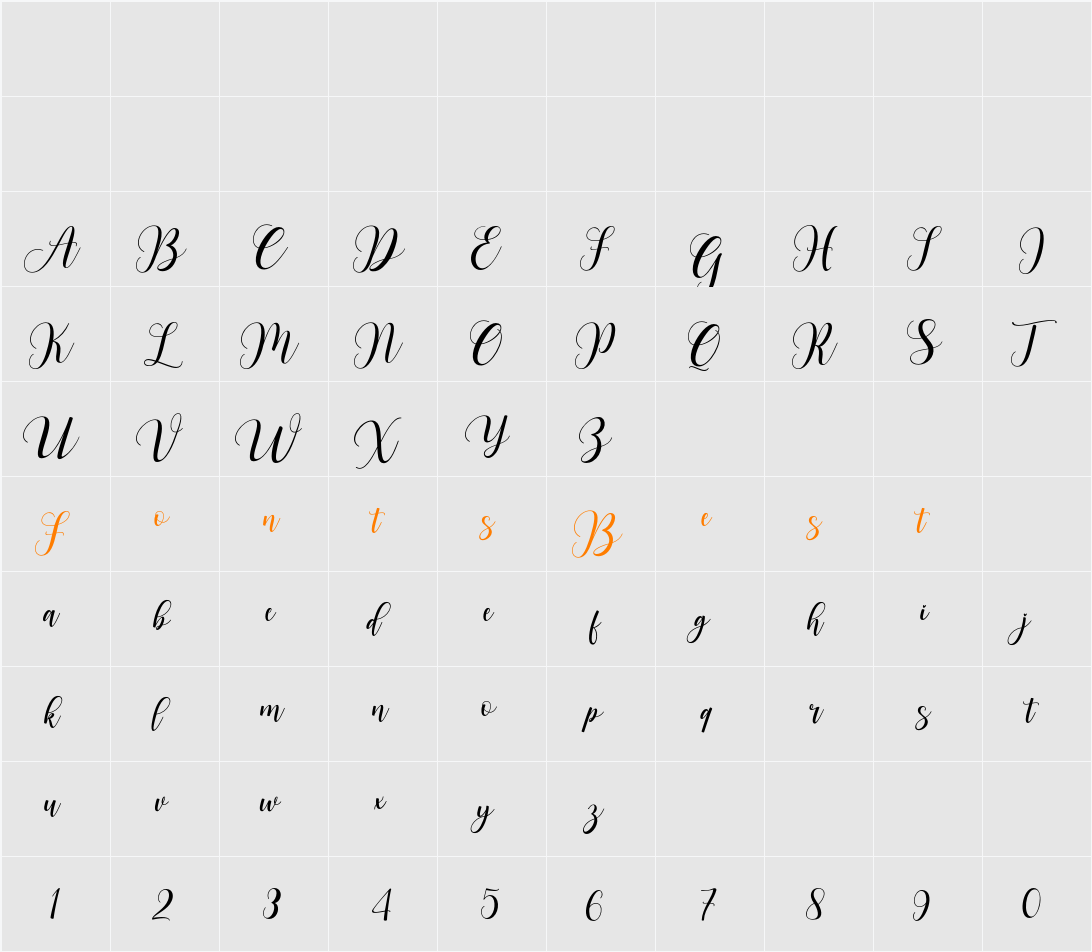 Abestia Character Map