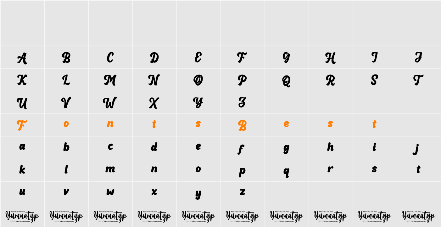 Dayten Vintage Personal Use Character Map