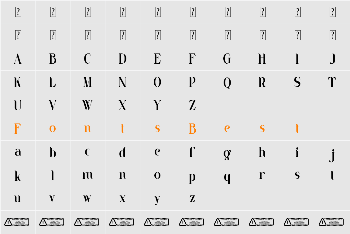 Marigold PERSONAL USE ONLY! Character Map
