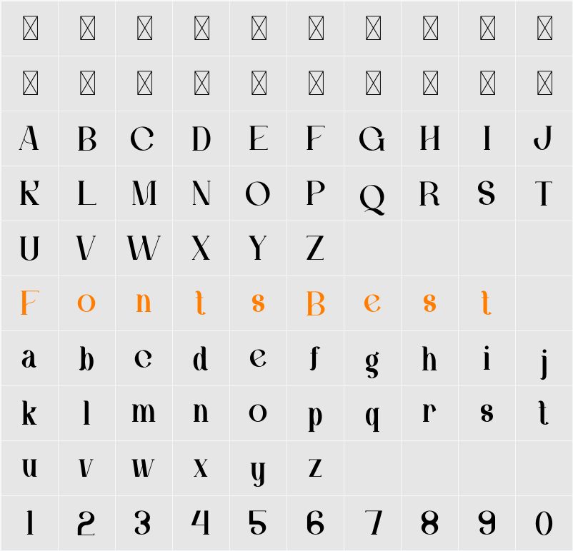 AQIRA Character Map