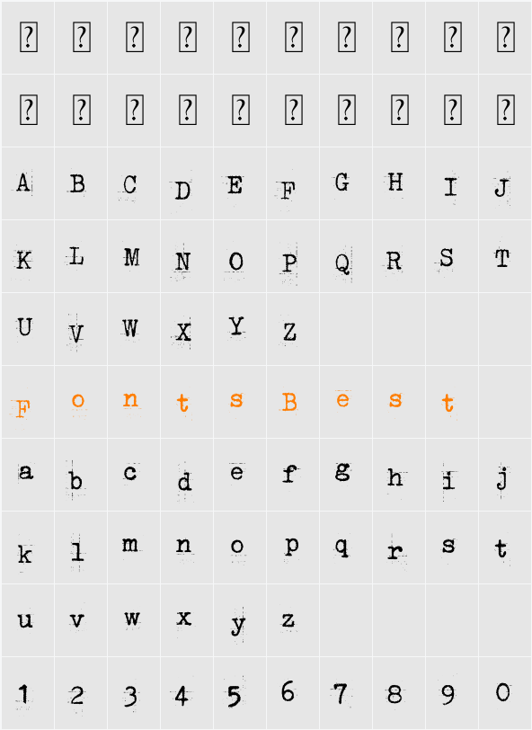Punk Typewriter Character Map