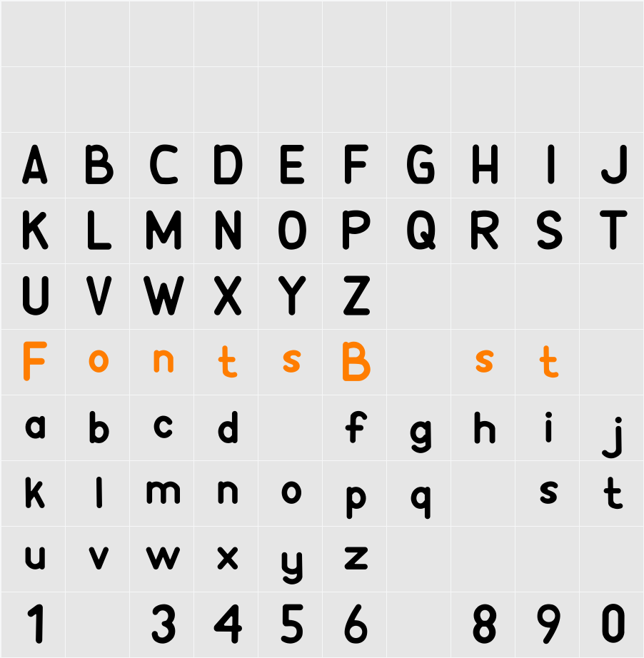 ABJAD STAR KIDS REGULAR Character Map