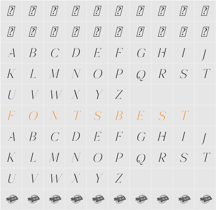 Onesta Vigano DEMO VERSION Character Map