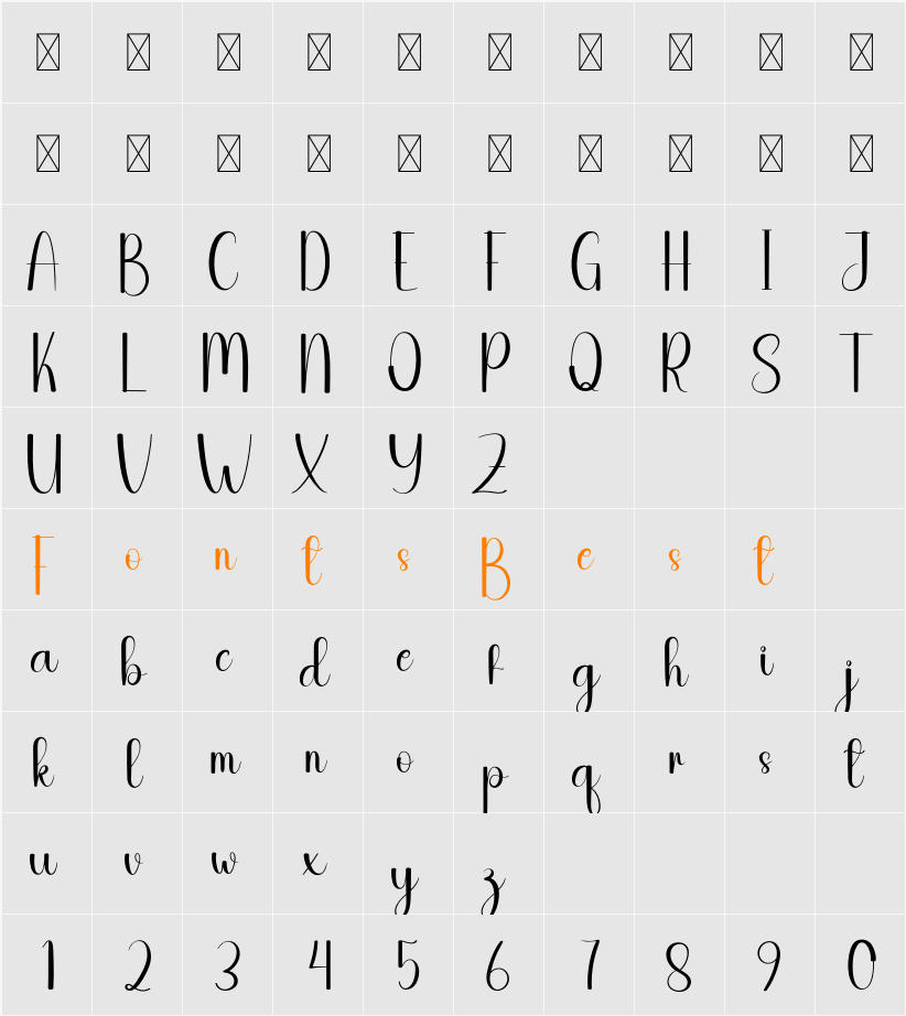 Chocho Character Map