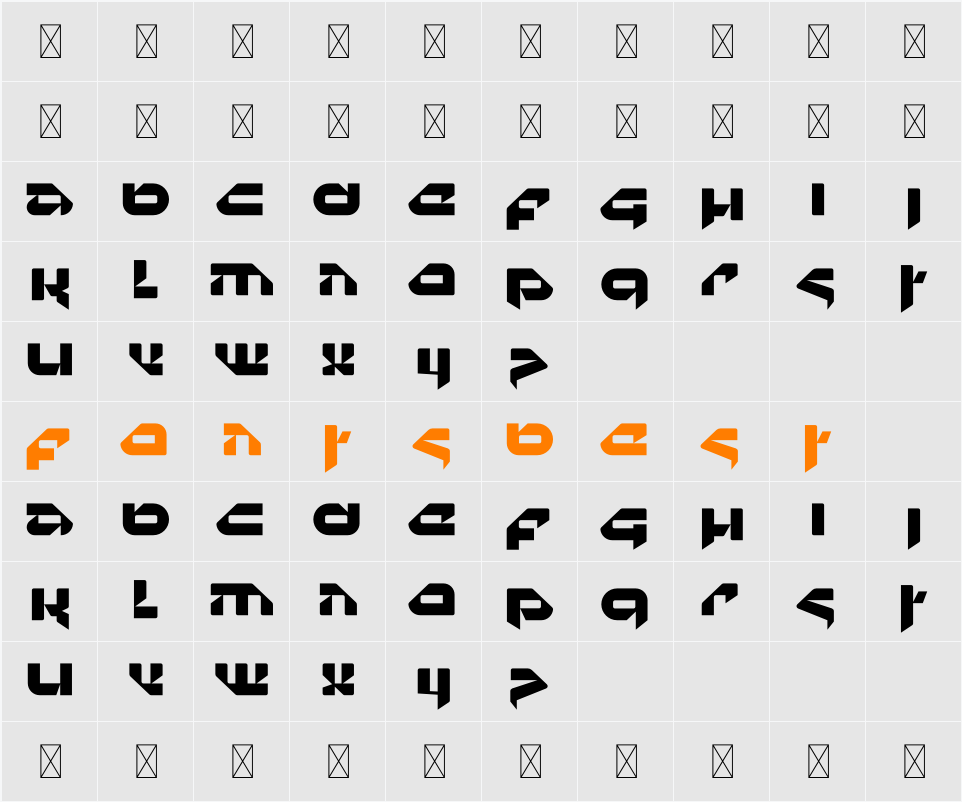 Techla Personal Used Character Map