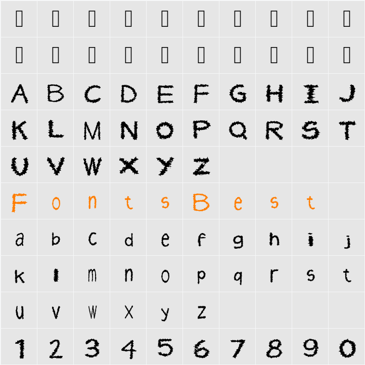 Winter Nebula Font Character Map