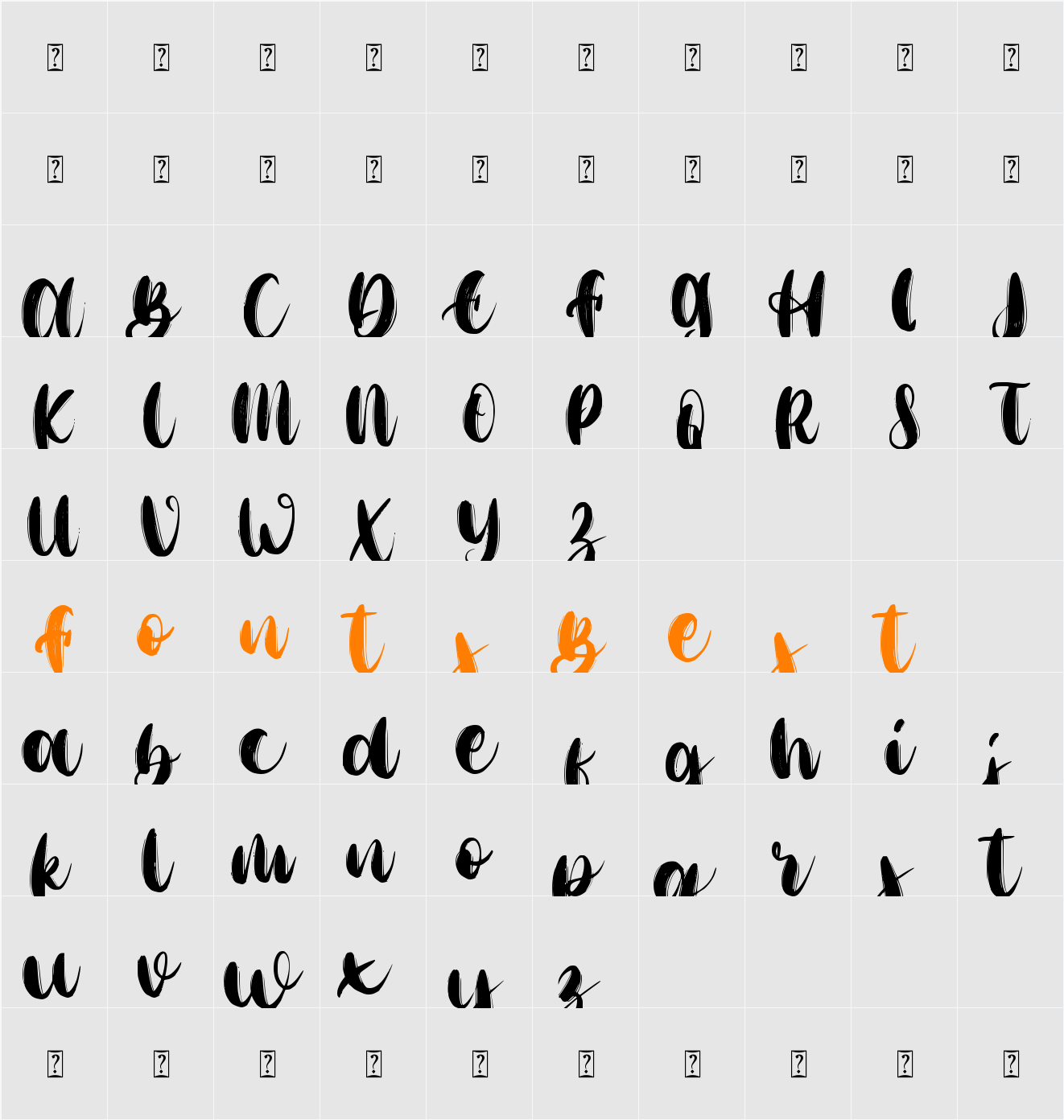 (Nama Font) Character Map