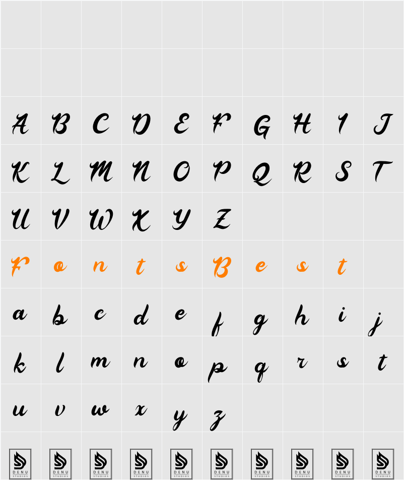 Mewtty Character Map