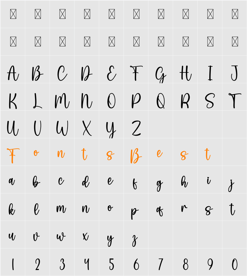 Adela Character Map