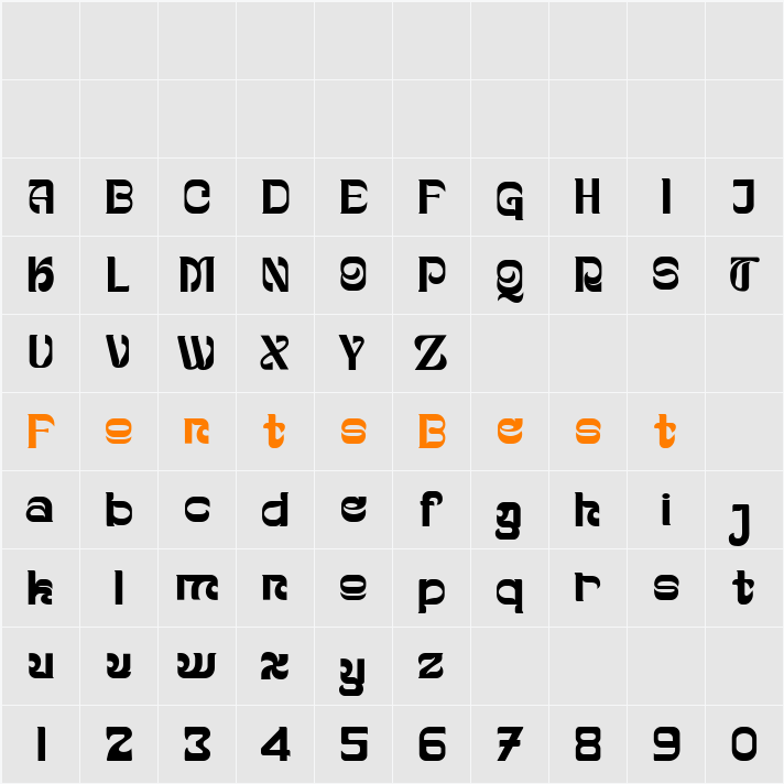 Fondre Character Map