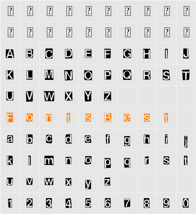Helvetica Punk Character Map