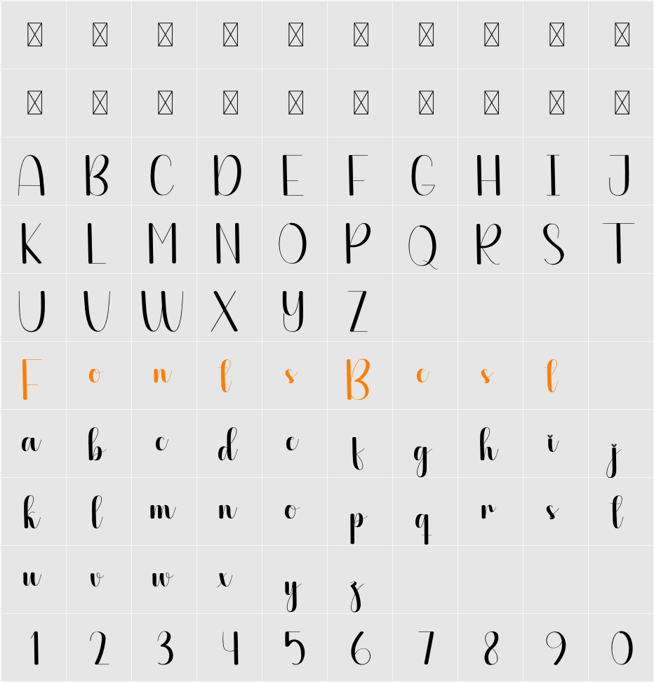 Falling Character Map