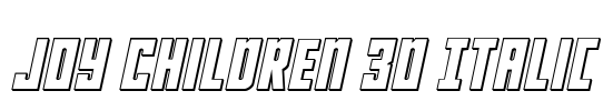 Joy Children 3D Italic Font Image