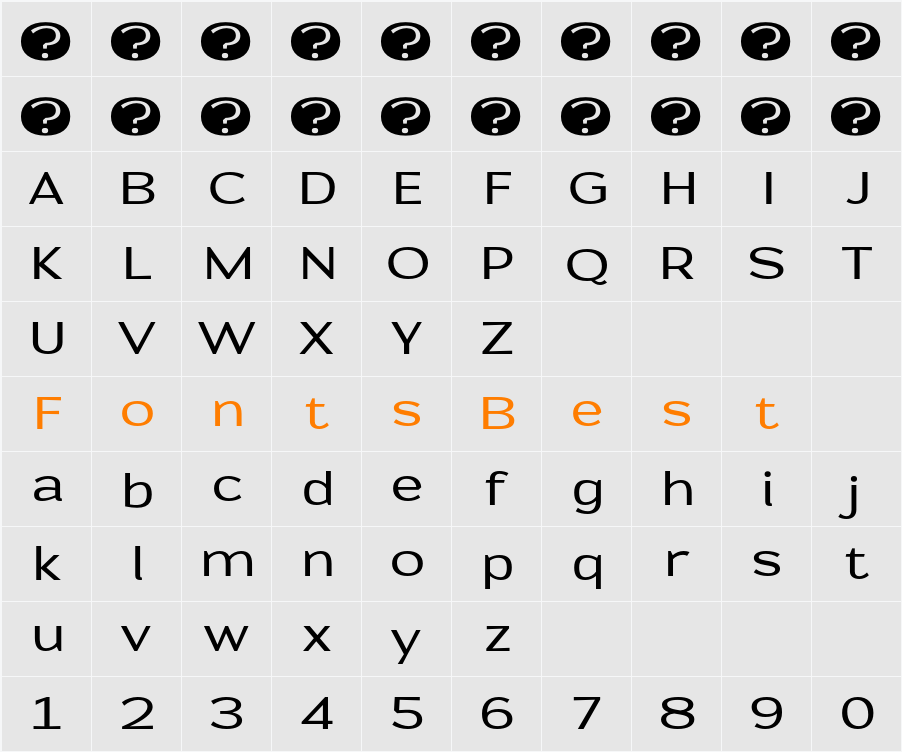Prose Sans Demo Medium Character Map
