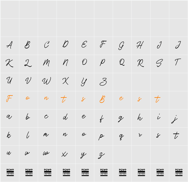 Antique Demo Character Map