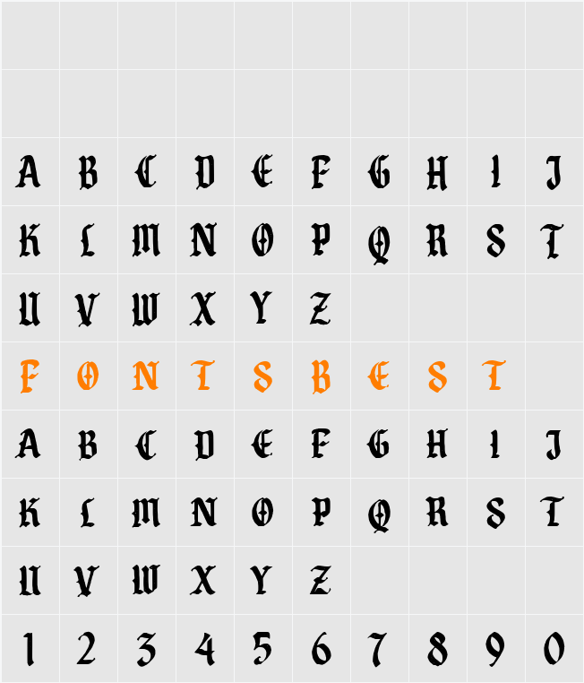 Cristone Character Map