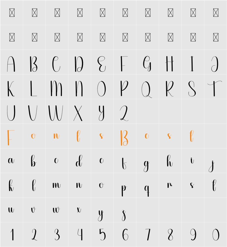 Handbook Character Map