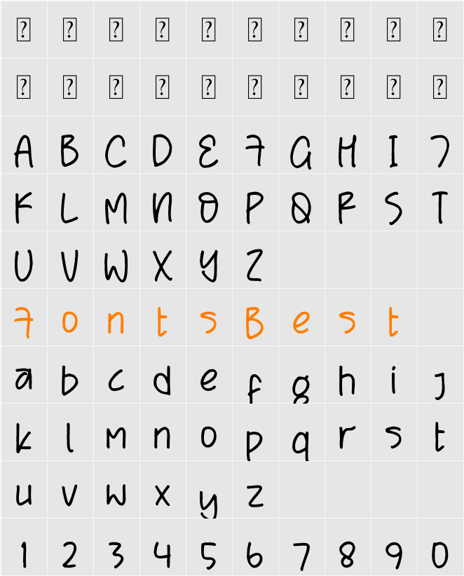 Rageon Character Map
