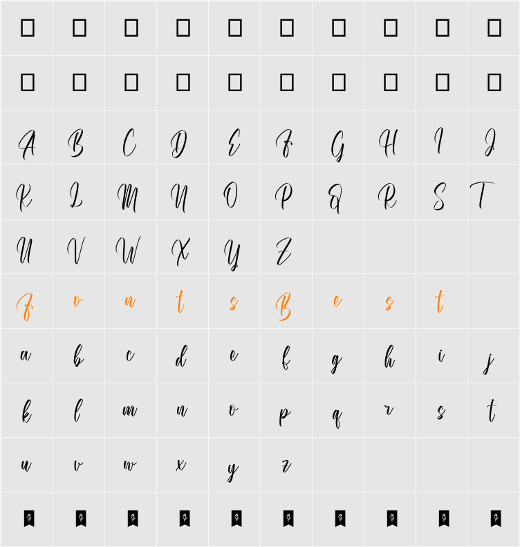 Amstallova Character Map
