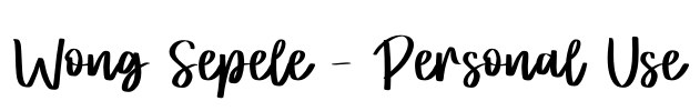Wong Sepele - Personal Use Font Image