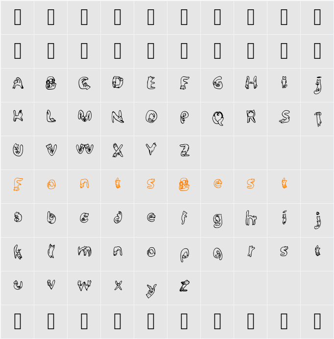 Catfont Character Map