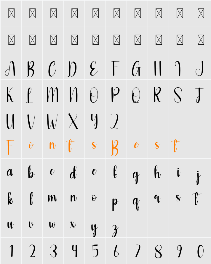 Adjustment Character Map