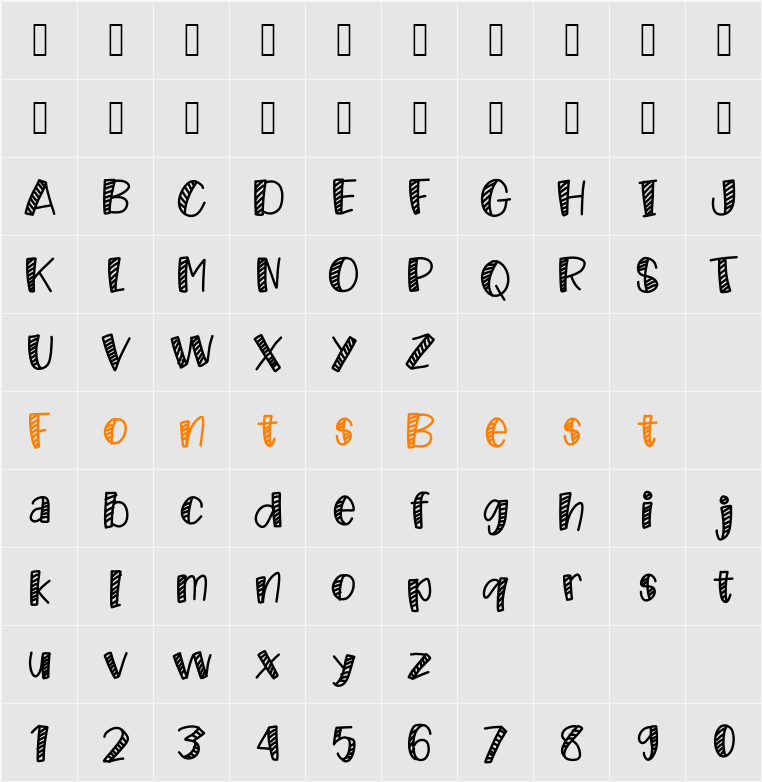 Striped Character Map