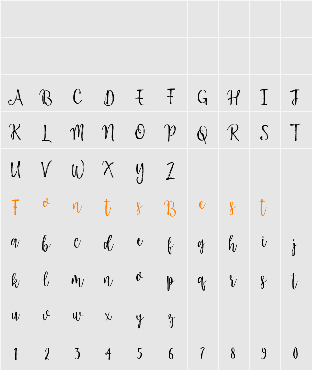 Darling Harbour Brush Character Map